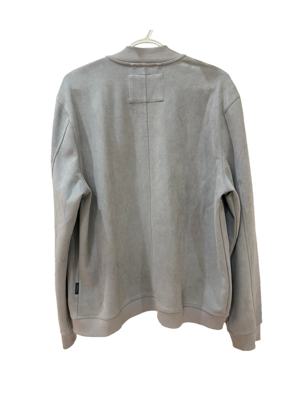 Ben Sherman Mens Faux Suede Bomber Jacket Gray Zip Up Size L
